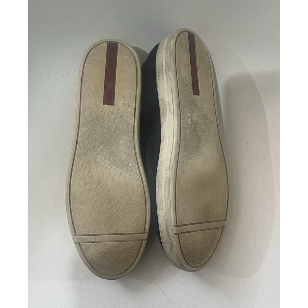 Prada Black Suede Low Top Slip-On Flat Sneakers/Shoes Women's Size 40 US 10 - Picture 7 of 10